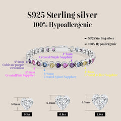 Heart-Shape Sapphire & Zircon Bracelet by Snagg A Bracelet