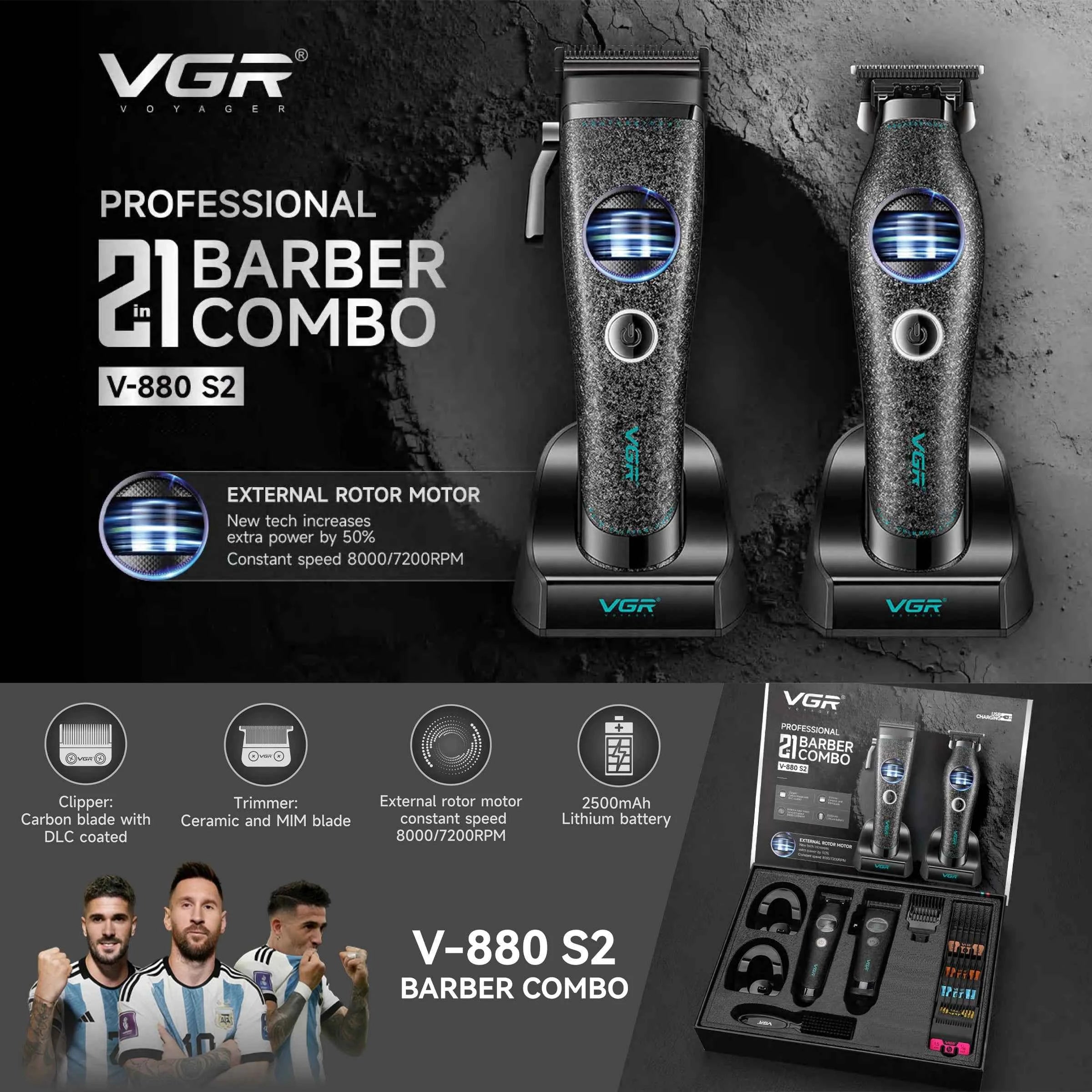 Professional 7200 RPM Brushless Master Trimmer – Ultra Quiet Ceramic & MIM Hybrid Blade System with Magnetic Docking