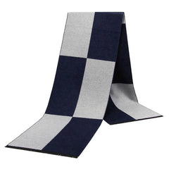 Men’s Luxury Wool Scarf — Cashmere Silk Blend Winter Plaid Shawl