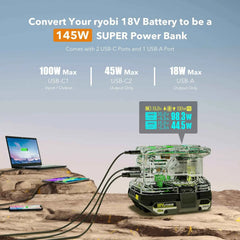 Power source charger for Ryobi 18V batteries with OLED display – image 4