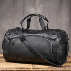Lychee Pattern Genuine Leather Travel Bag