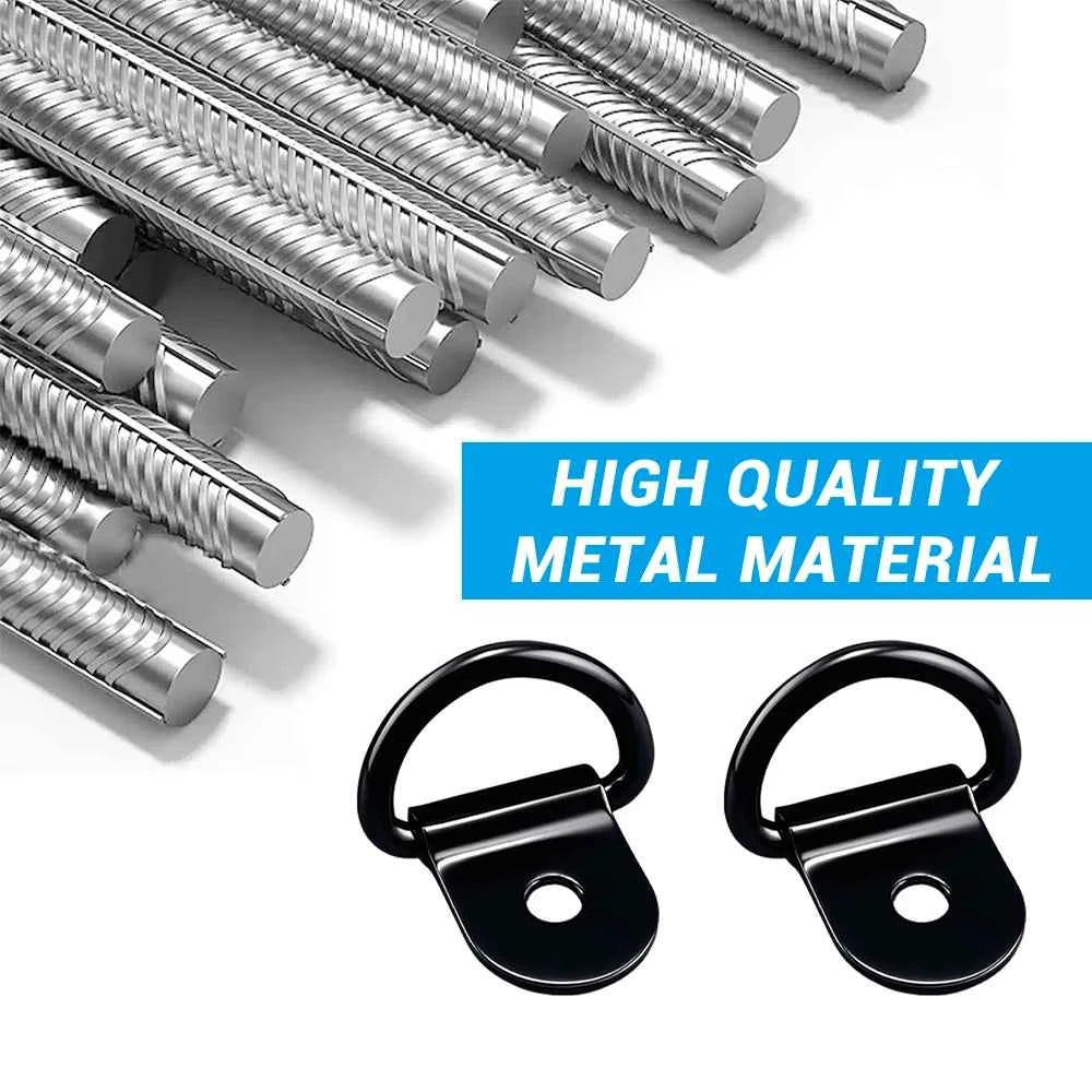 D-Shaped Anchor Rings & Hooks | Iron Cargo Tie Suspension Rings for Truck Trailer RV Ship 1–50pcs