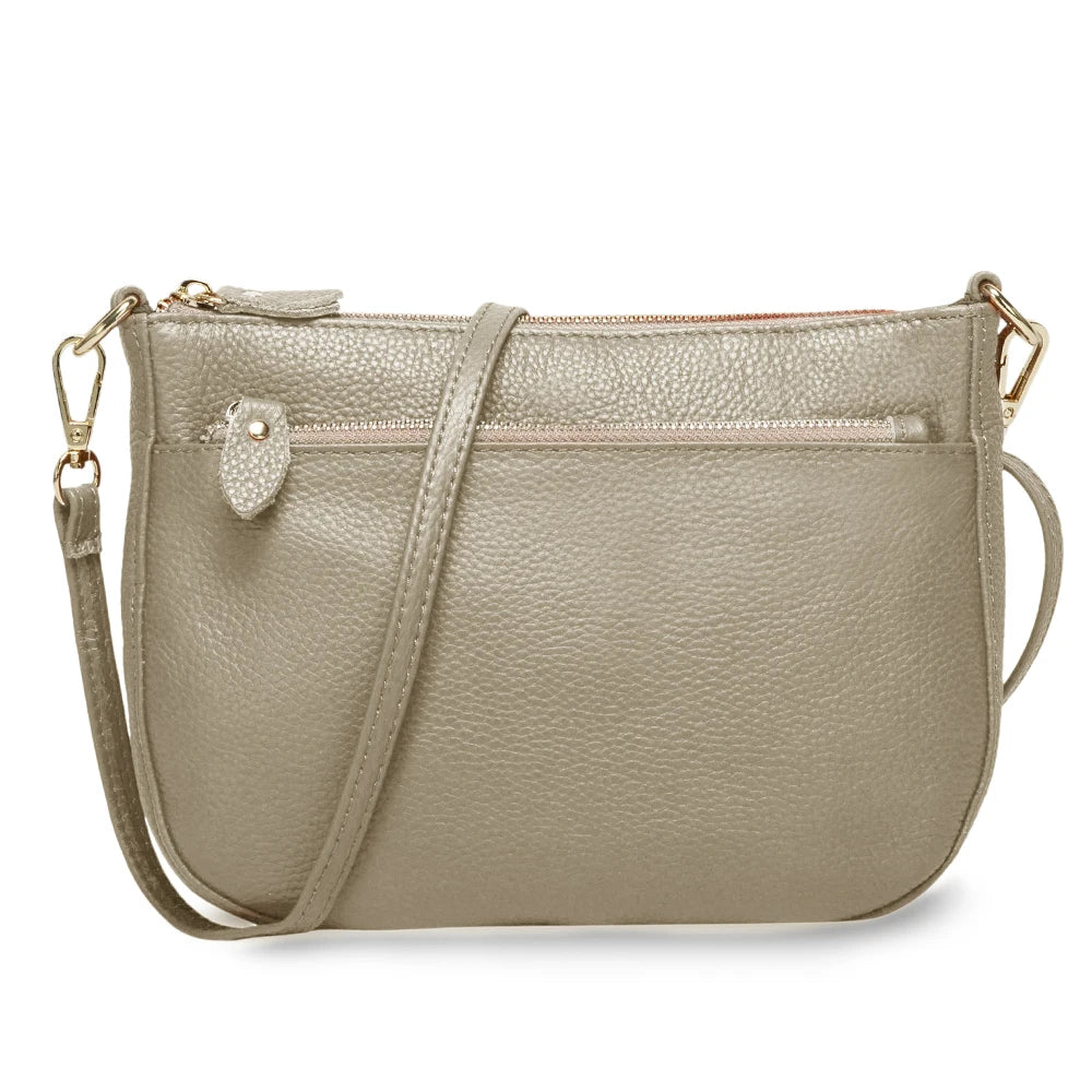 100% Genuine Leather Small Flap Crossbody Bag – Simple Women's Shoulder Purse & Messenger Wallet