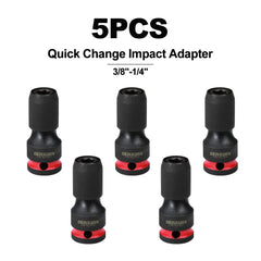 3/8" Square Drive to 1/4" Quick-Release Impact Bit Holder – Magnetic Hex Socket Adapter for Screwdriver Bits