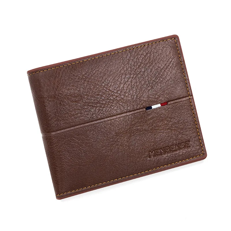Slim PU Leather Short Wallet with Card, Photo & Coin Pockets