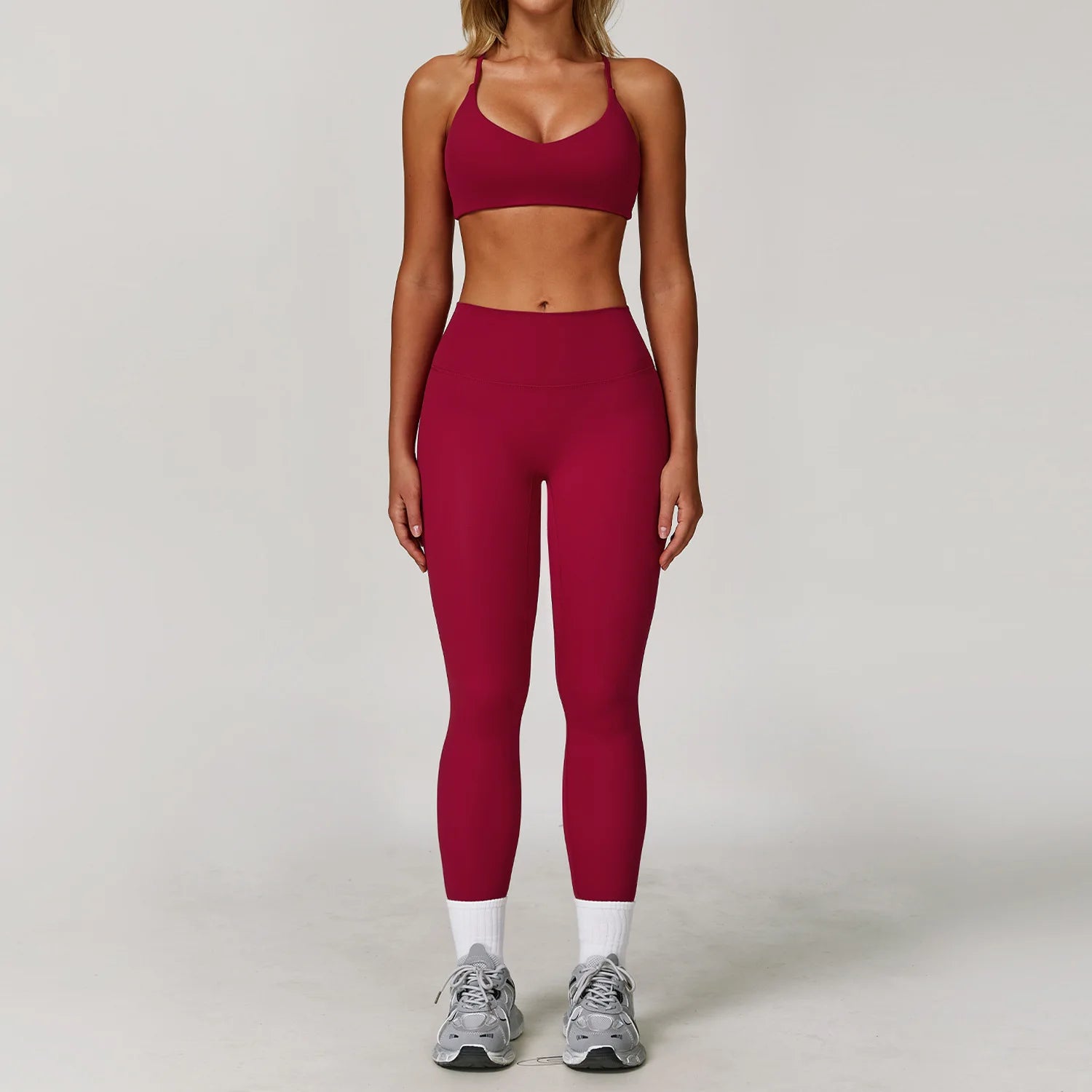 Women's 2/3-Piece Long Sleeve Yoga Suit | Sports Bra Running Workout Gym Tracksuit Athletic Wear