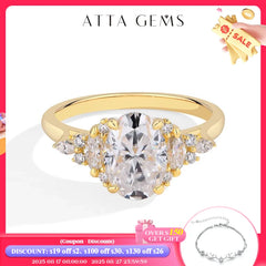 Luxury 2.5CT Oval Cut Moissanite Ring