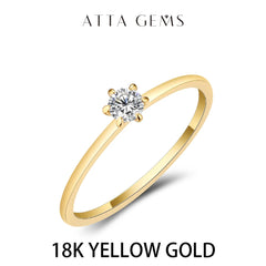 14K–18K Yellow Gold Moissanite Ring
