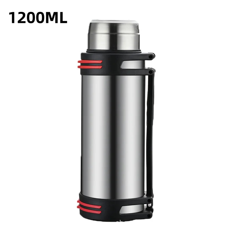 High Capacity 316 Stainless Steel Thermal Flask | Integrated Tea Infuser & Shoulder Carry