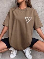 Simple Love Print Womans Streetwear T-Shirt