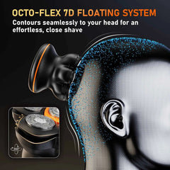 7D Ultimate Magnetic Head Shaver – 0.10mm Ultra Close Bald Shaving System with Integrated LED & IPX6 Waterproofing