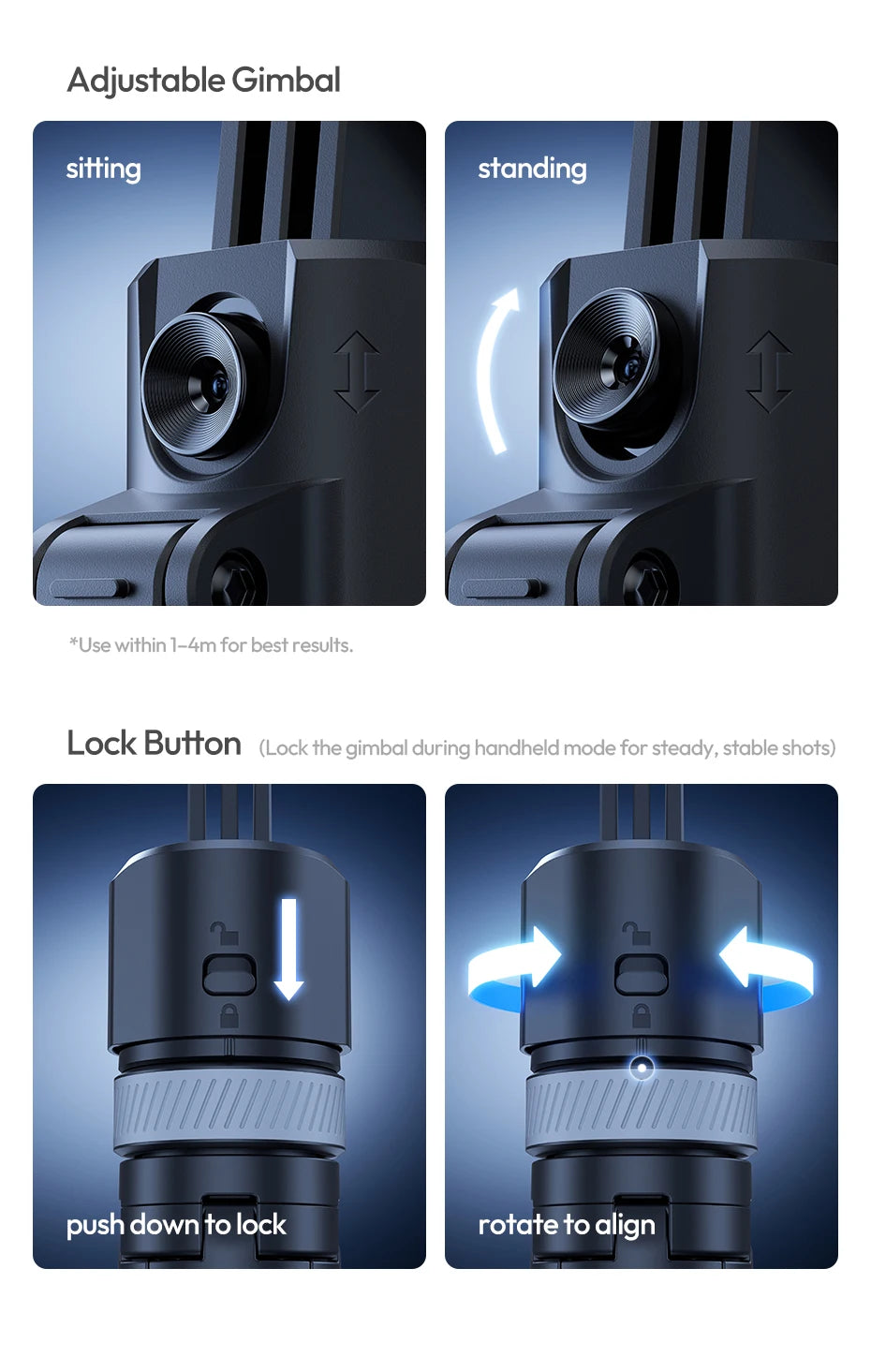 Auto Tracking Selfie Stick Tripod Gesture Control by Snagg A Tripod