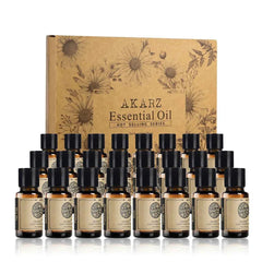 24 Bottle Elite Essential Oil Collection – 100% Pure 10ml Botanical Library for Diffusion, Wellness & Artisanal Crafting