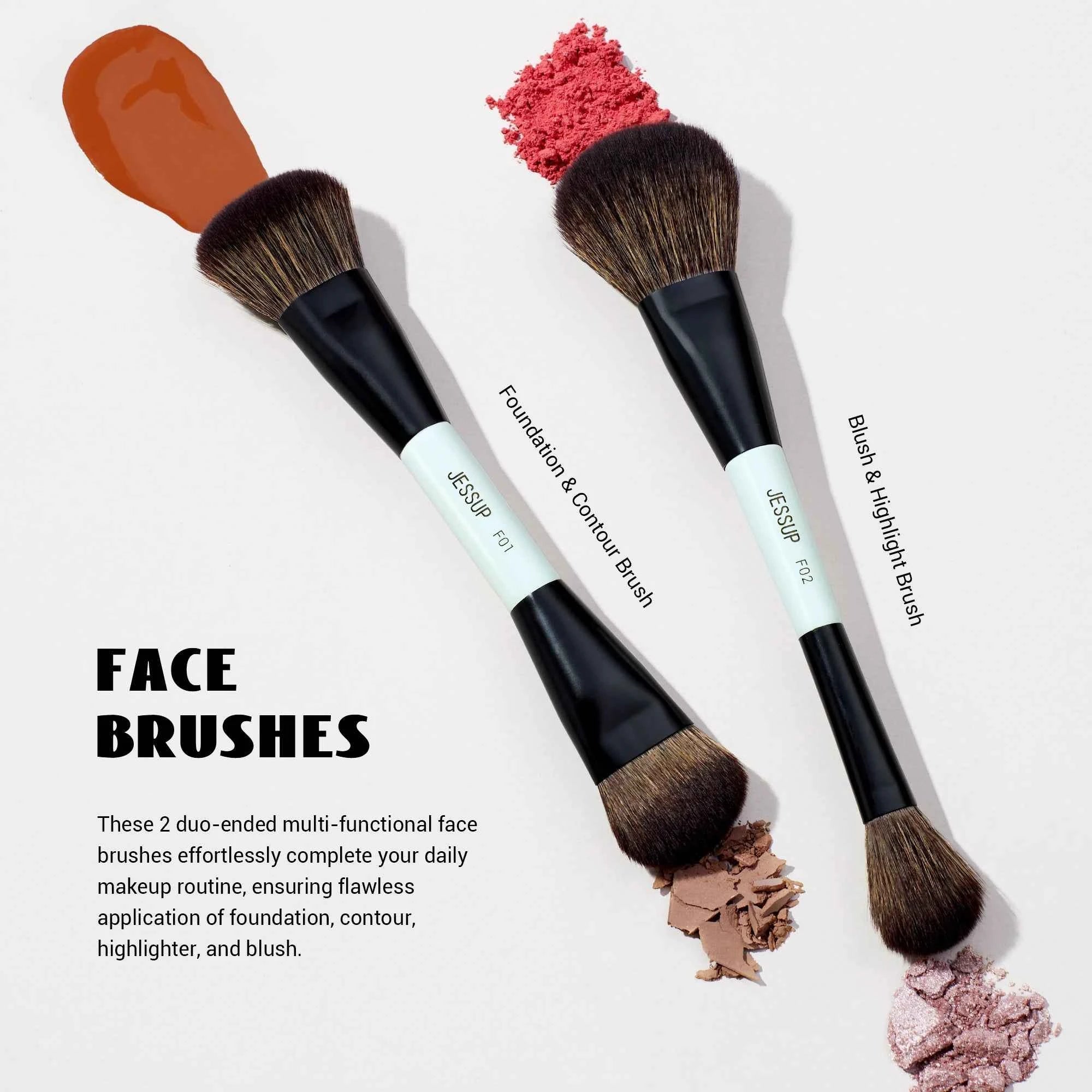 10 Pcs Double Sided Makeup Brush Set