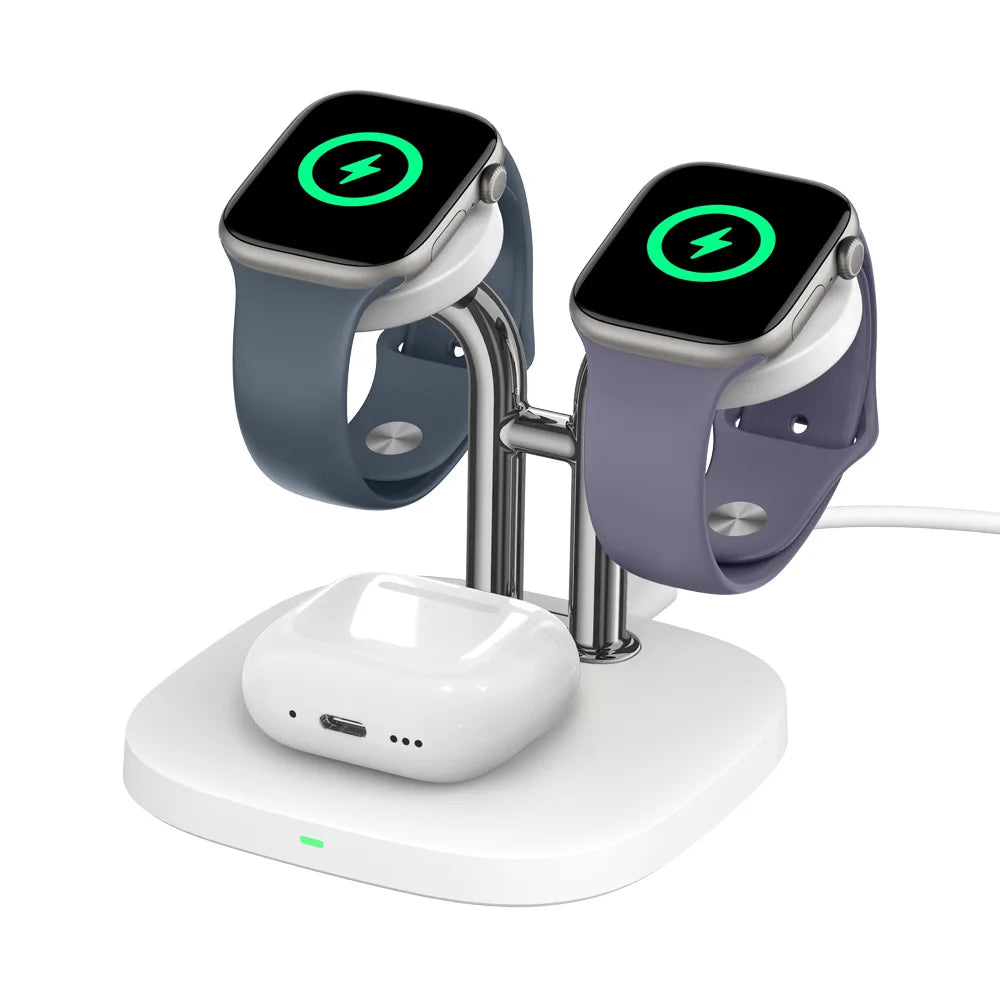 Dual Apple Watch & AirPods Wireless Charging Dock | Apple Watch Ultra 3 SE 2 11 10 9 8 7 6 AirPods 4