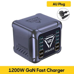 1200W GaN USB-C Charging Station | PD3.1 140W PPS Fast Charger MacBook Laptop iPhone Samsung