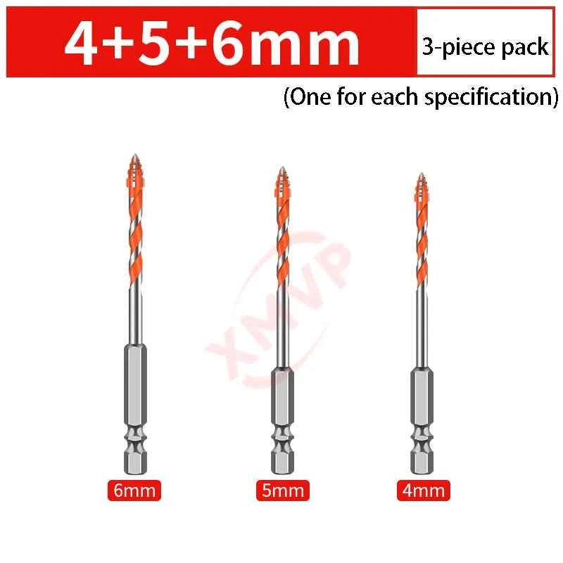 Four Edge Serrated Eccentric Drill Bit Set & High Hardness Multi Material Dry Drilling Bits