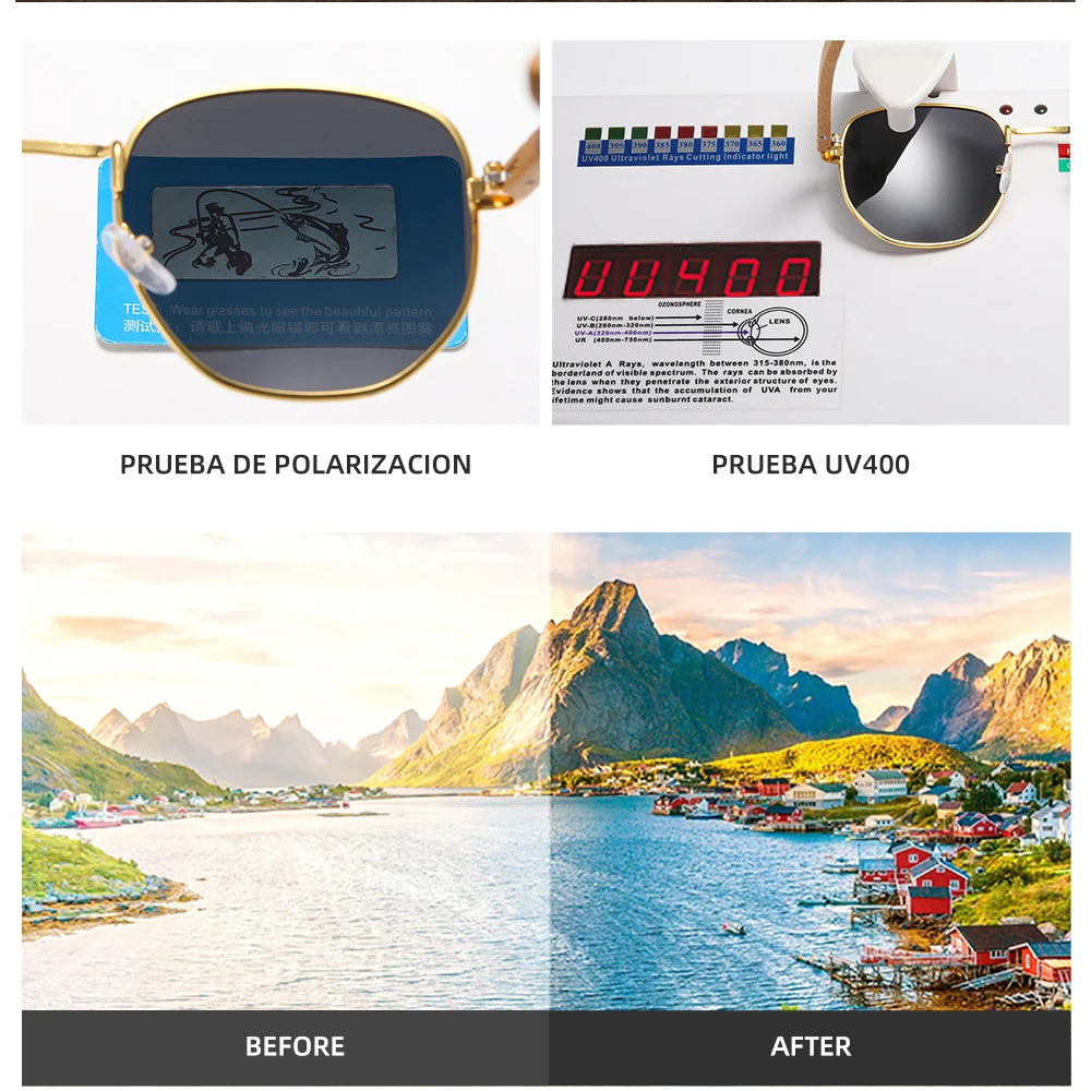 Metal & Bamboo Pilot Sunglasses