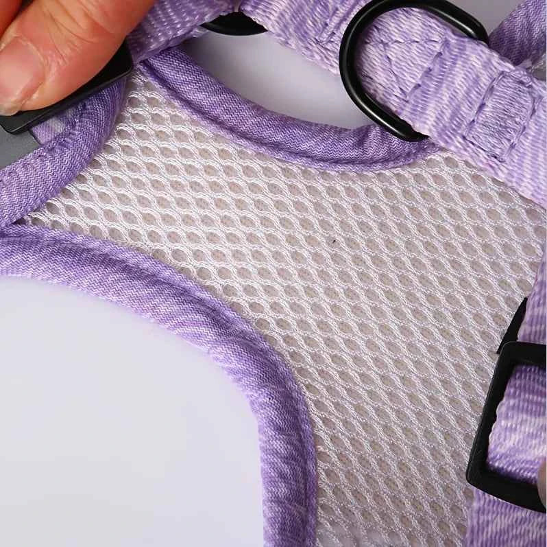 Knit Fabric Dog Harness & Leash Set – Breathable All-Season Chest Vest with Press Buckle for All Breeds