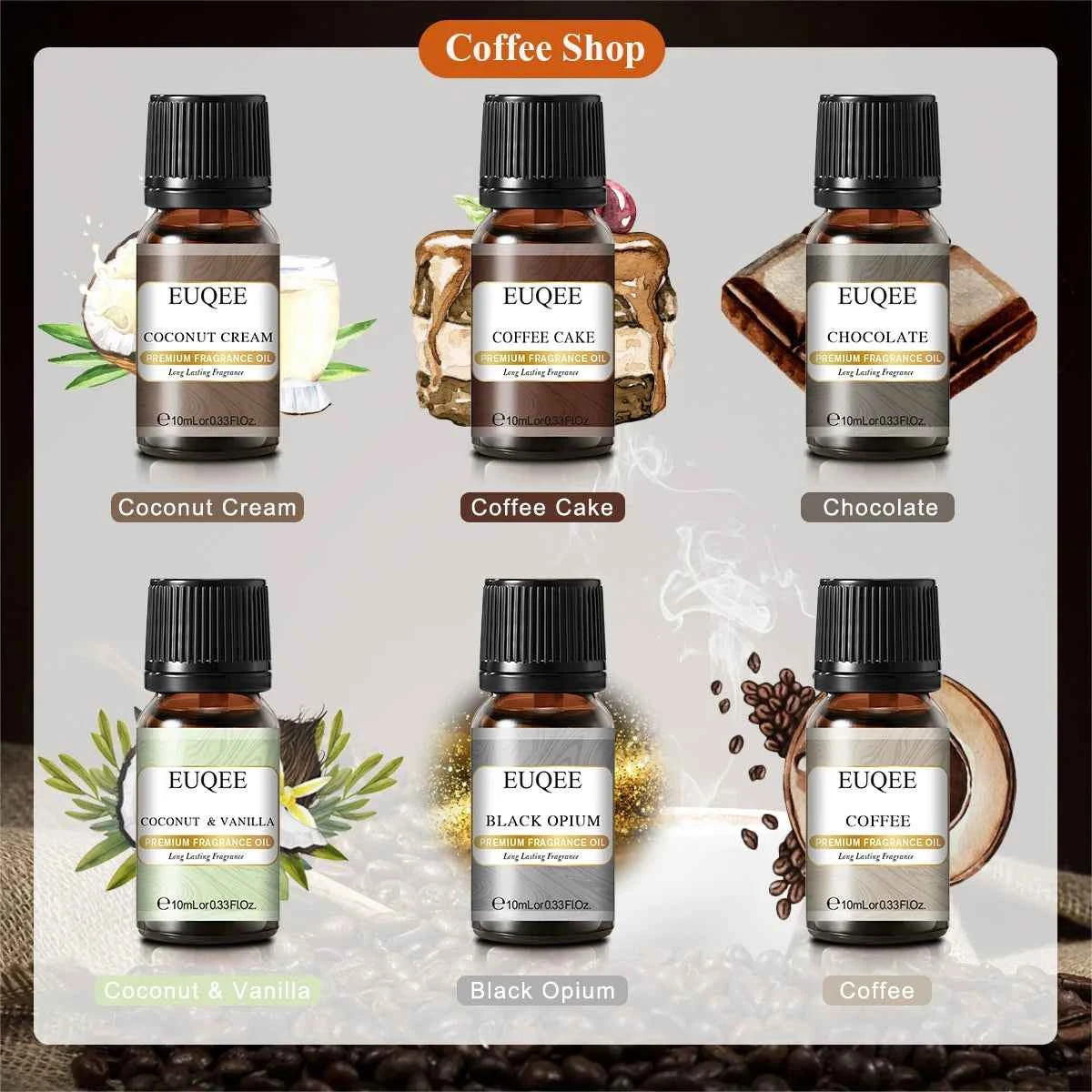 6 Piece Fragrance Oil Collection – Premium 10ml Aroma Diffusion Set for Home & Crafting
