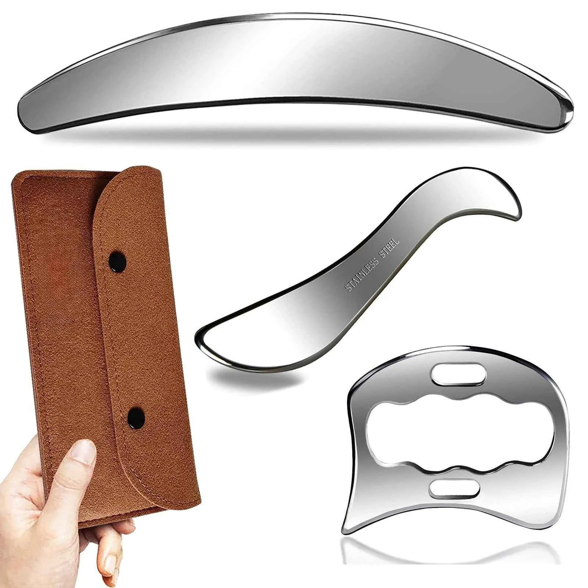 Professional Stainless Steel Gua Sha Tool – Deep Tissue Muscle Scraper & Facial Therapy Tool