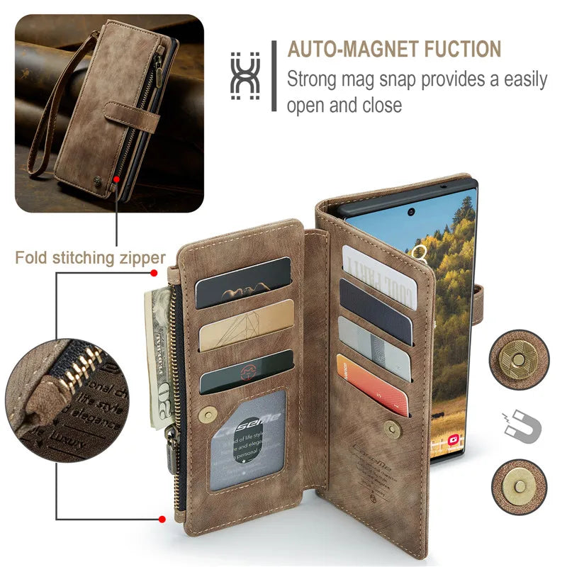 Flip Leather Wallet Case – for Samsung Galaxy S25 Series - Phone Cases & Covers