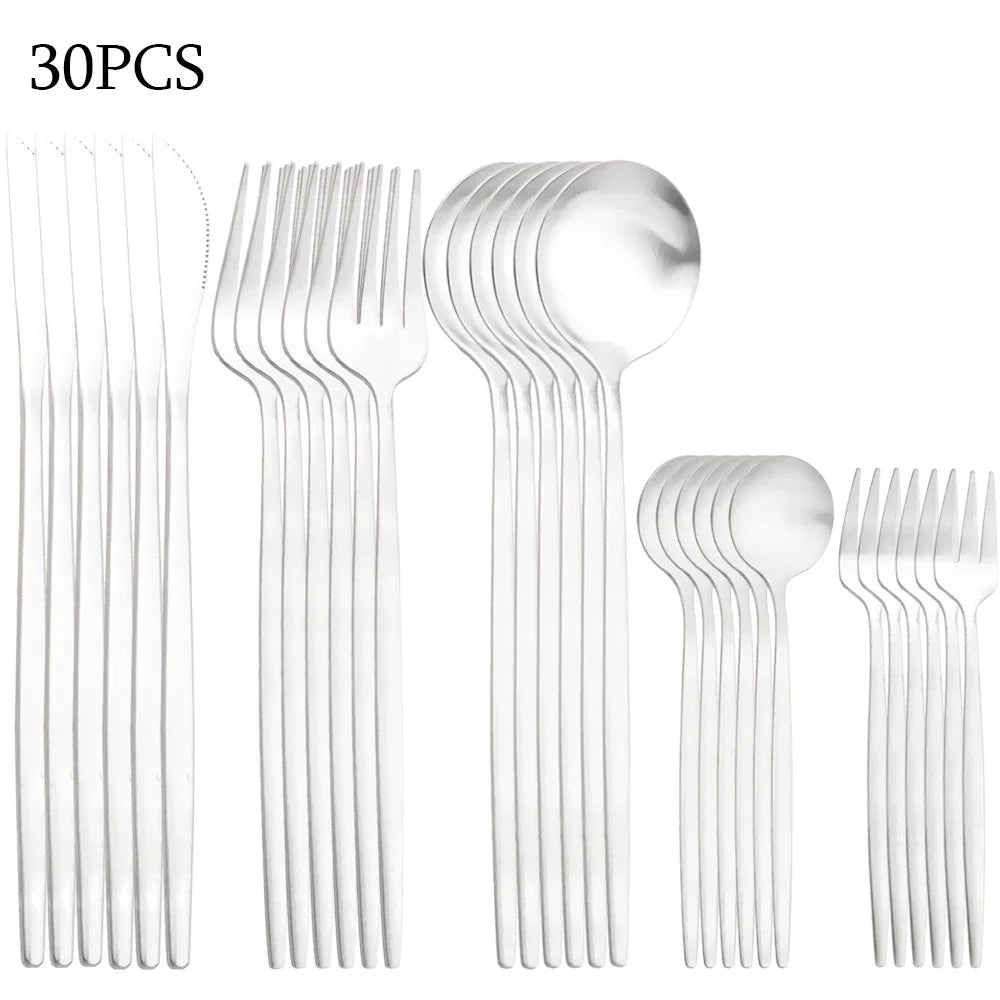 30Pcs Stainless Steel Cutlery Set by Snagg A Dinnerware
