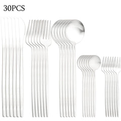 30Pcs Stainless Steel Cutlery Set by Snagg A Dinnerware
