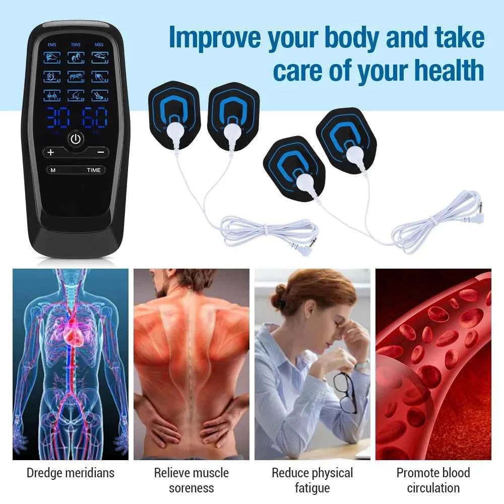 EMS & TENS Pulse Massager – 30 Level Muscle Stimulator for Full Body Relief