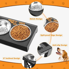 Dog Double Elevated Bowls Stand - SnaggIt
