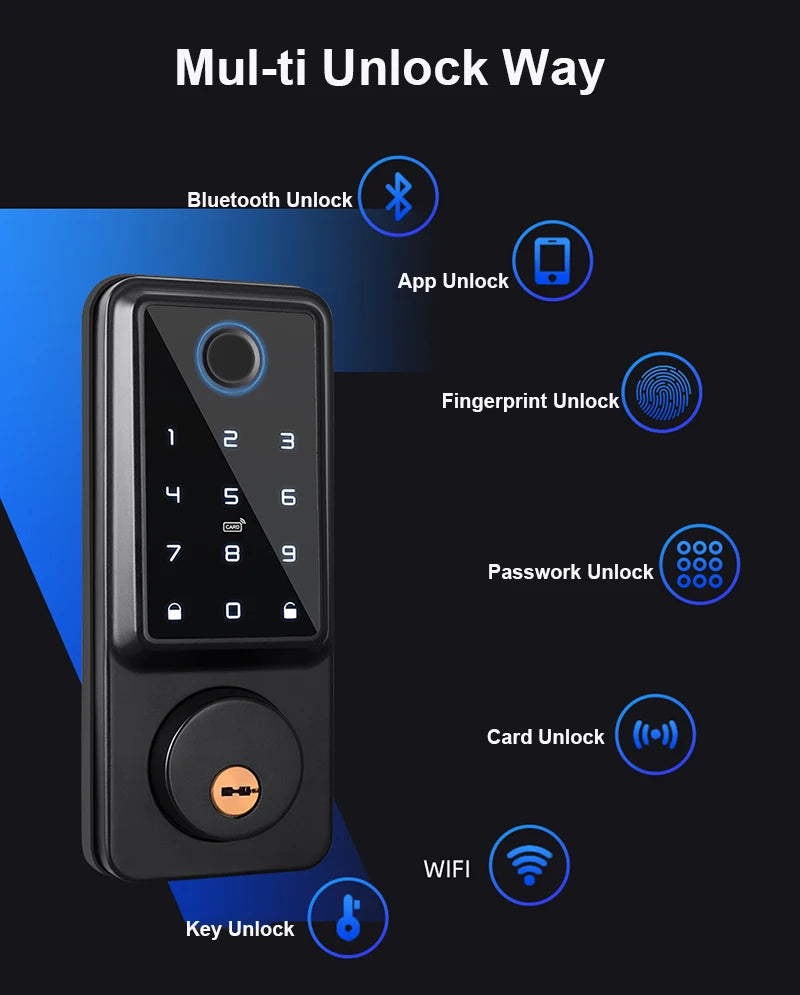 Waterproof Smart Deadbolt Lock – Biometric Fingerprint & Keypad Entry by Snagg A Smart Door Lock