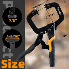 9”/11” Adjustable Metal Face Clamp 2PCS – Pocket Hole, Woodworking & Welding C-Clamps