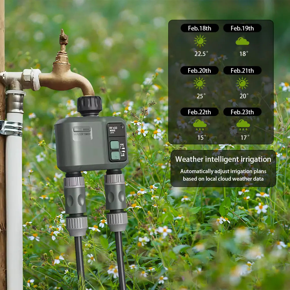 Smart WiFi + RF433 2-Way Garden Water Timer
