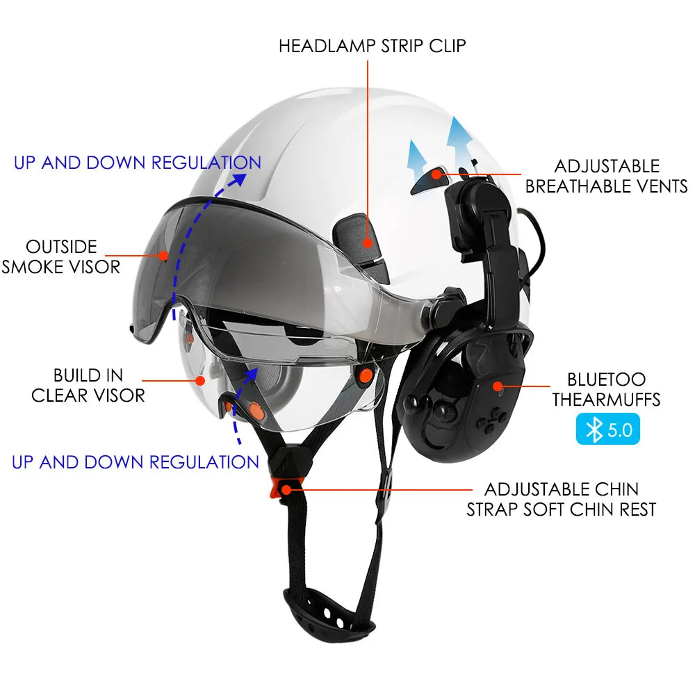 Construction Safety Helmet With Bluetooth 5.0 by Snagg A Safety Helmet