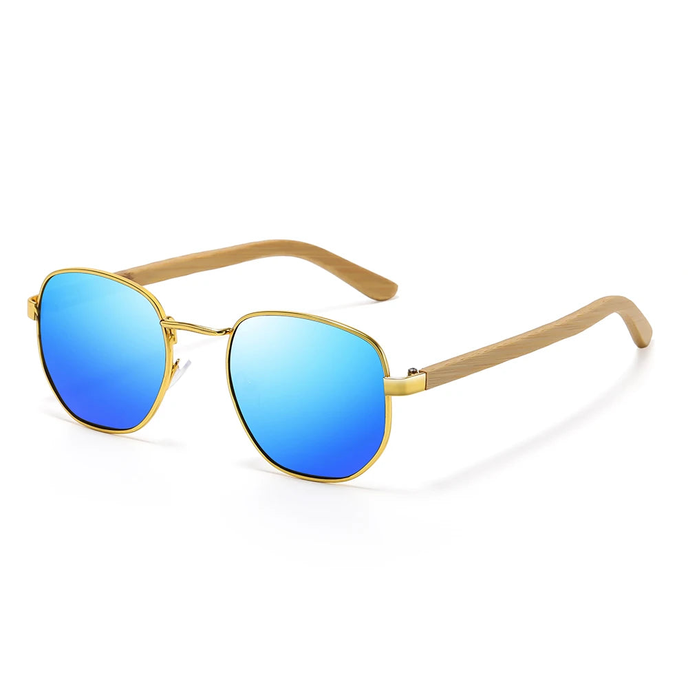 Metal & Bamboo Pilot Sunglasses