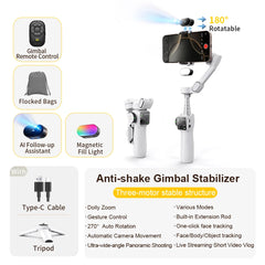 3-Axis Handheld Gimbal Phone Stabilizer with Extension Rod by Snagg A Phone Holder