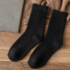 Men’s Vintage Wool Knit Socks, Thick Winter Cashmere Blend