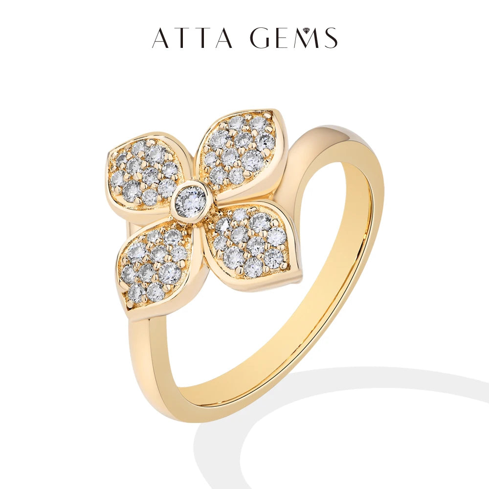 Original Moissanite Cross Flower Ring