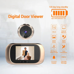 2.8″ Video Doorbell Peephole Camera – 90° Wide-Angle Digital Viewer with Motion Detection by Snagg A Doorbell Camera