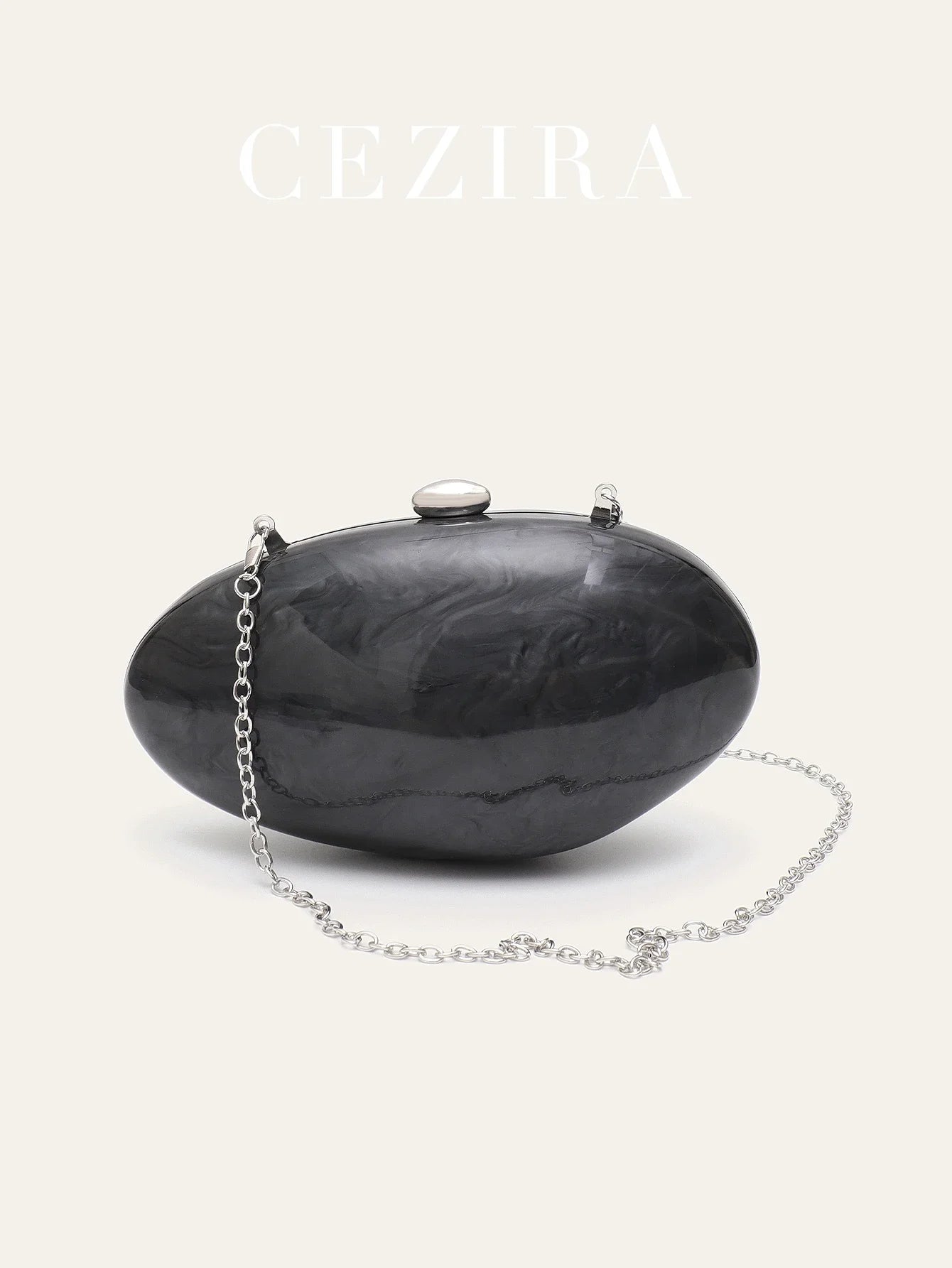 Shell-Shaped Acrylic Evening Clutch