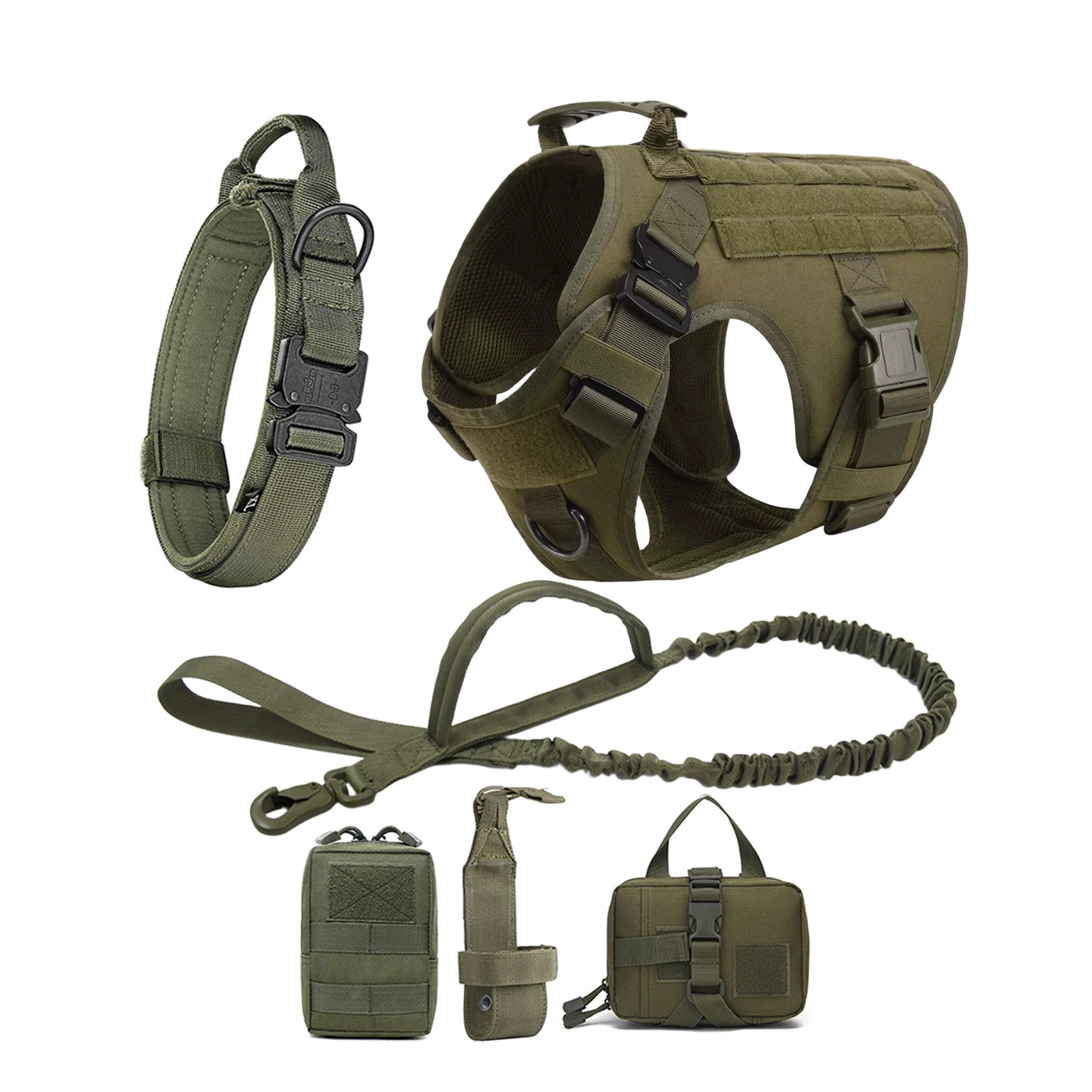 Tactical Dog Harness with MOLLE Pouches – Training Vest for Medium & Large Dogs, German Shepherd