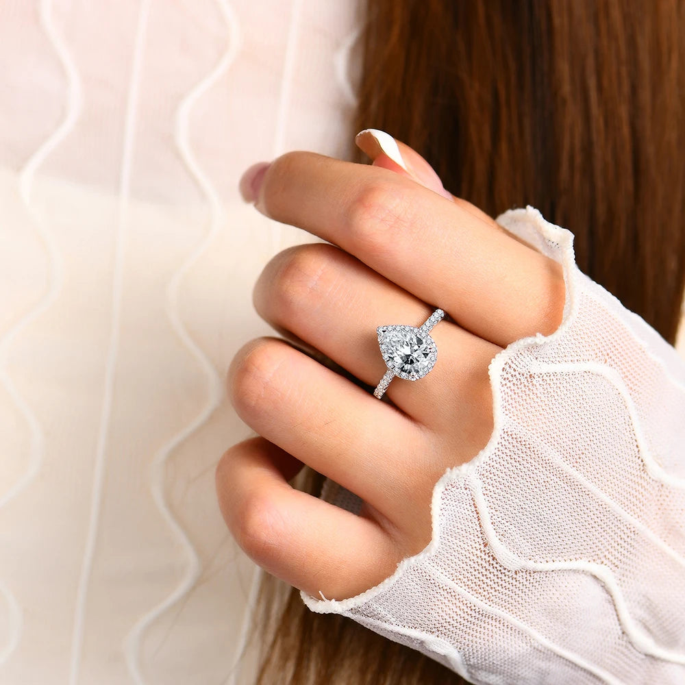 2ct Pear Cut Moissanite Ring