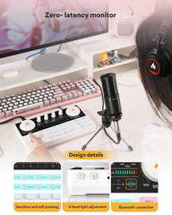 Sound Card & Microphone Set – Audio Interface with Condenser Mic for Live Streaming & Recording by Snagg An Audio Mixer