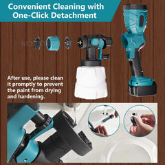 1000ML Cordless Paint Spray Gun – Compatible with Makita 18V LXT Batteries