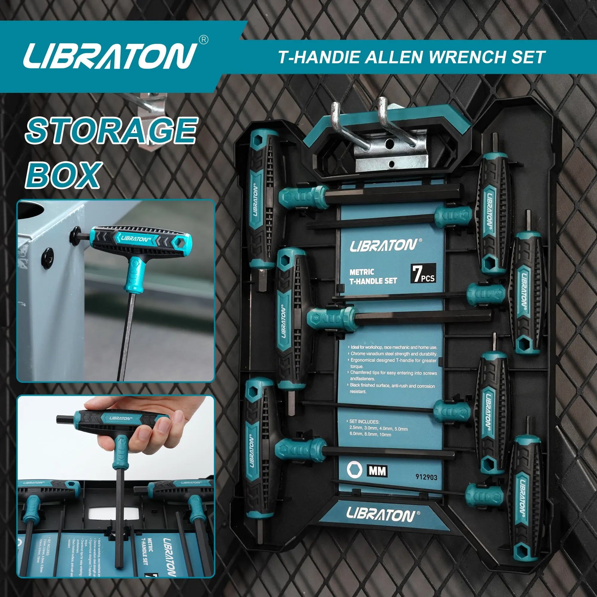 Libraton 7-Piece T-Handle Allen Wrench Set