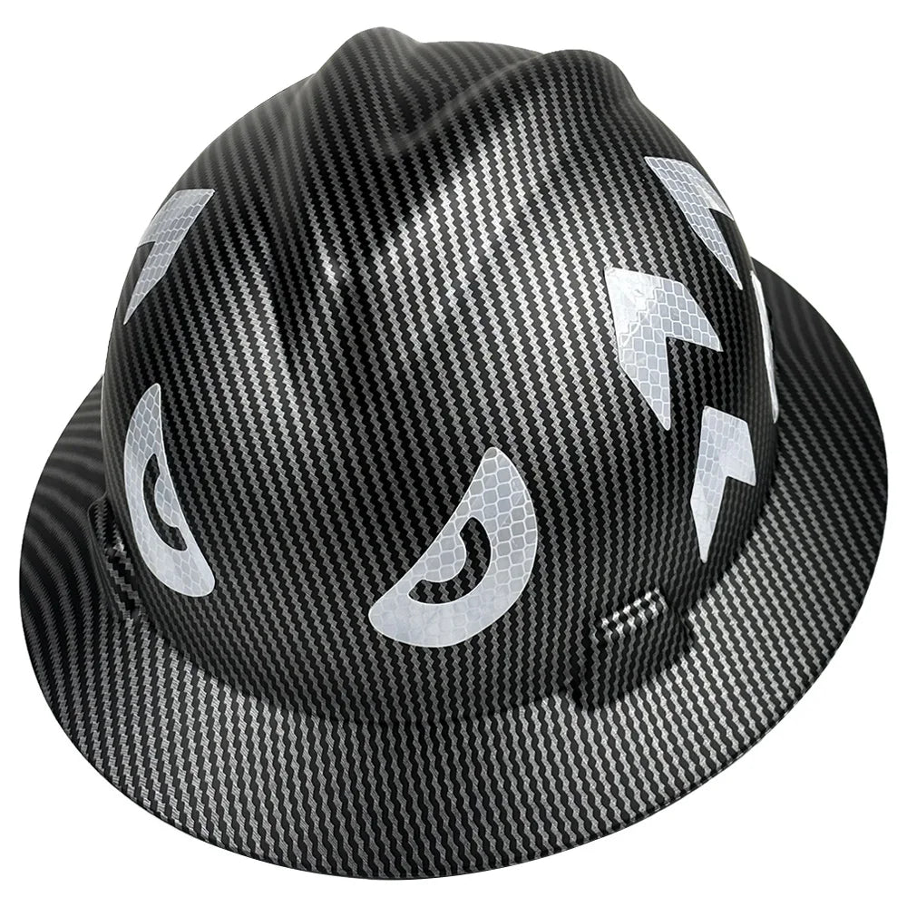 Full brim construction safety helmet with reflective stickers – image 7