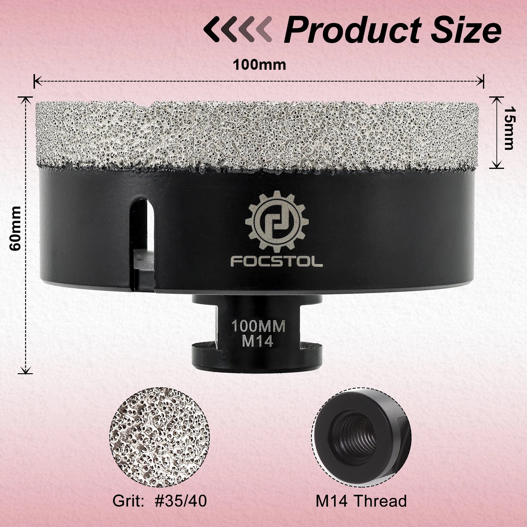 M14 Thread Diamond Core Drill Bit 6–125mm | Tile Hole Saw for Ceramic Marble Granite CE Certified