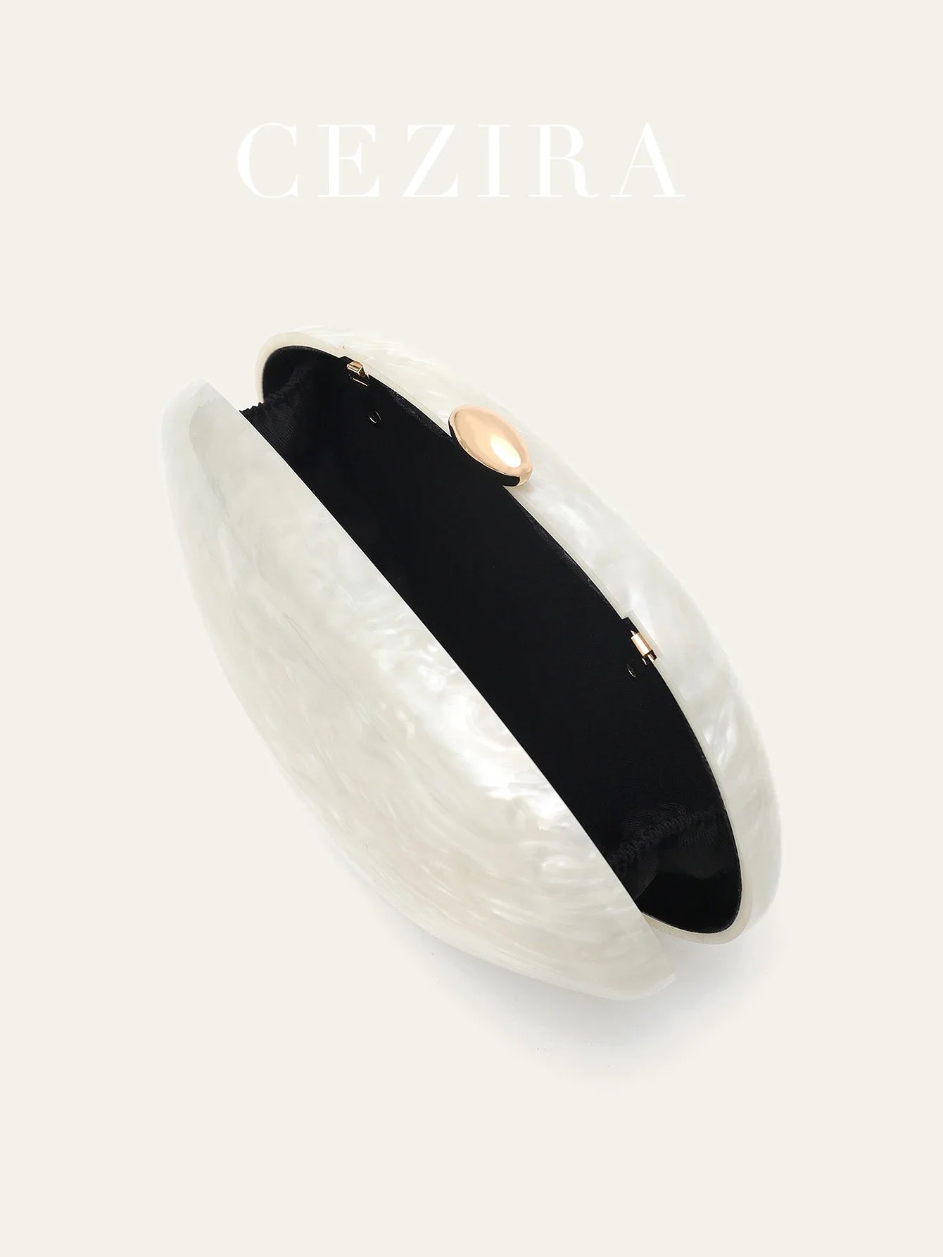 Shell-Shaped Acrylic Evening Clutch