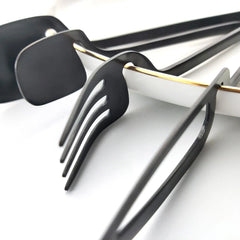 32pcs Black Matte Cutlery Set by Snagg A Dinnerware