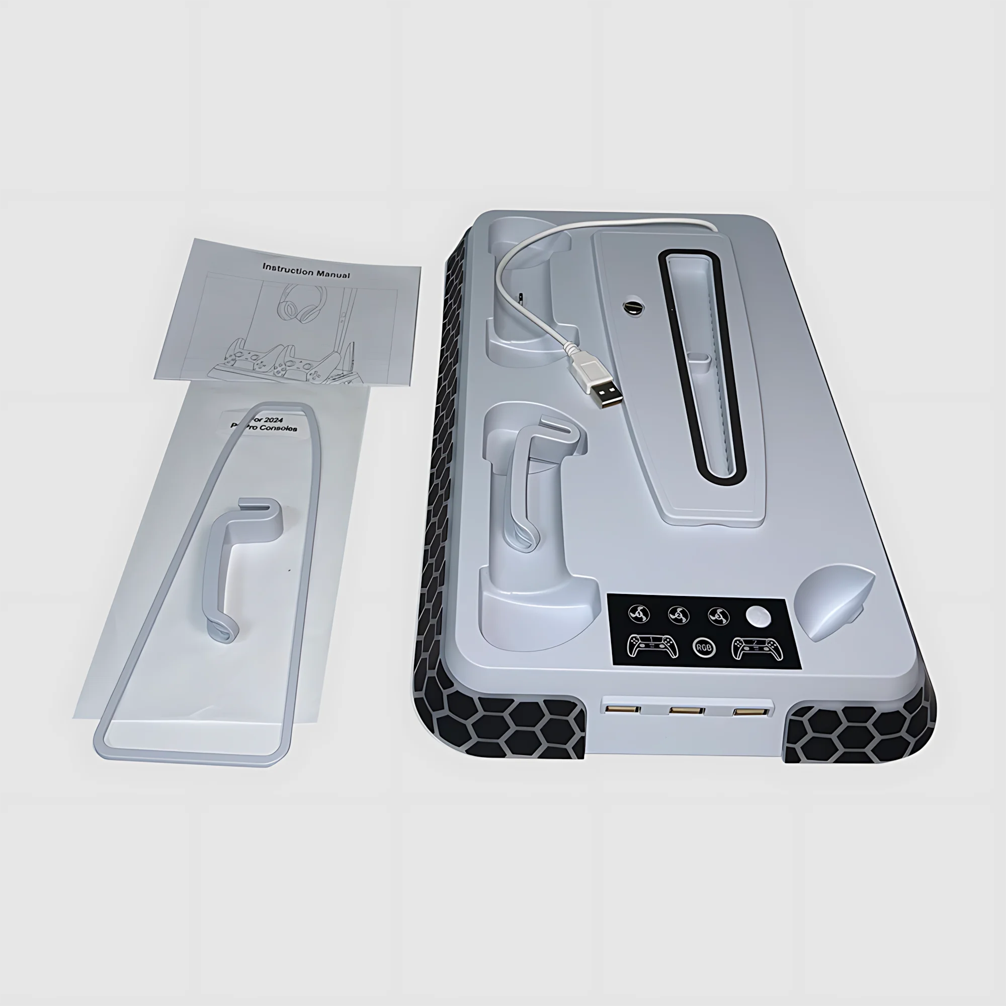 RGB Cooling Station for PS5 Includes Controller Charging Dock and Console Organizer Stand by Snagg A PS Stand